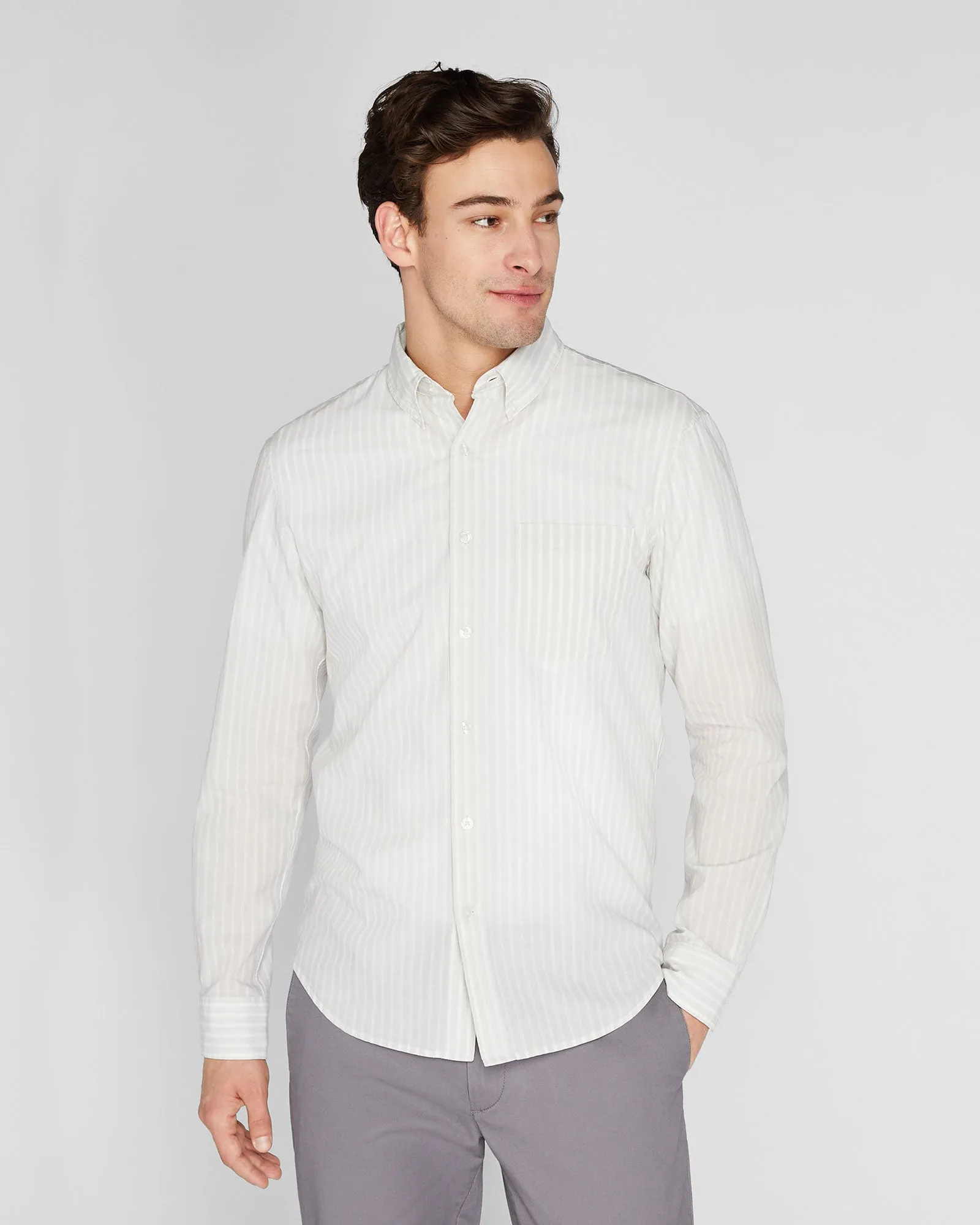 Airy Poplin Stripe Shirt