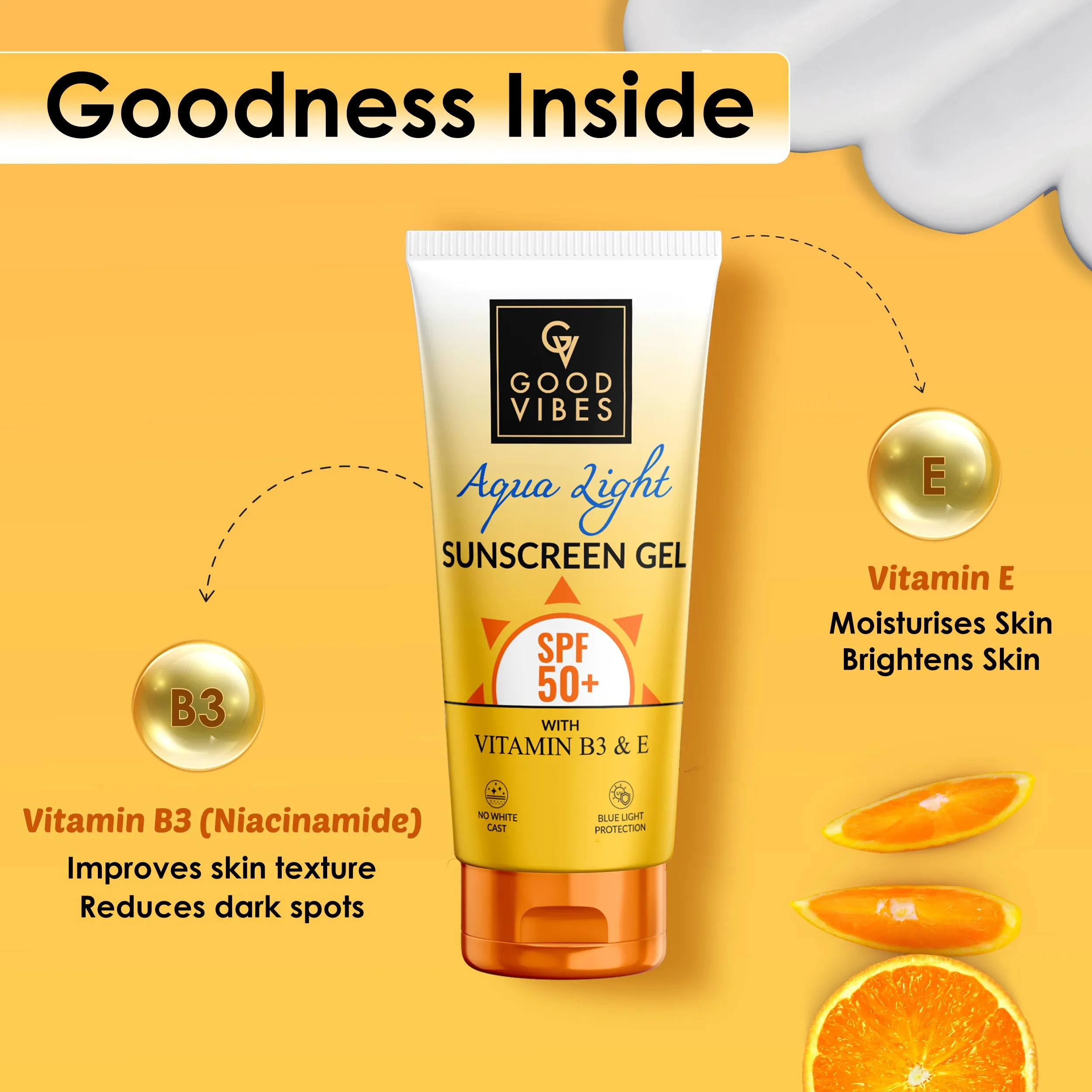AquaLight Sunscreen SPF 50  (50g) with Vitamin E and Vitamin B3 - Niacinamide
