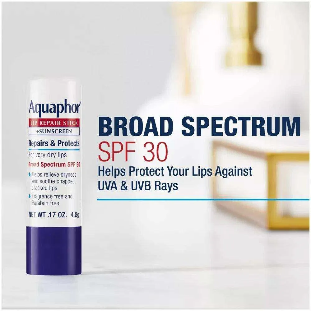Aquaphor Lip Balm Repair Stick for Chapped Lips - SPF30 - 2pk/.34oz