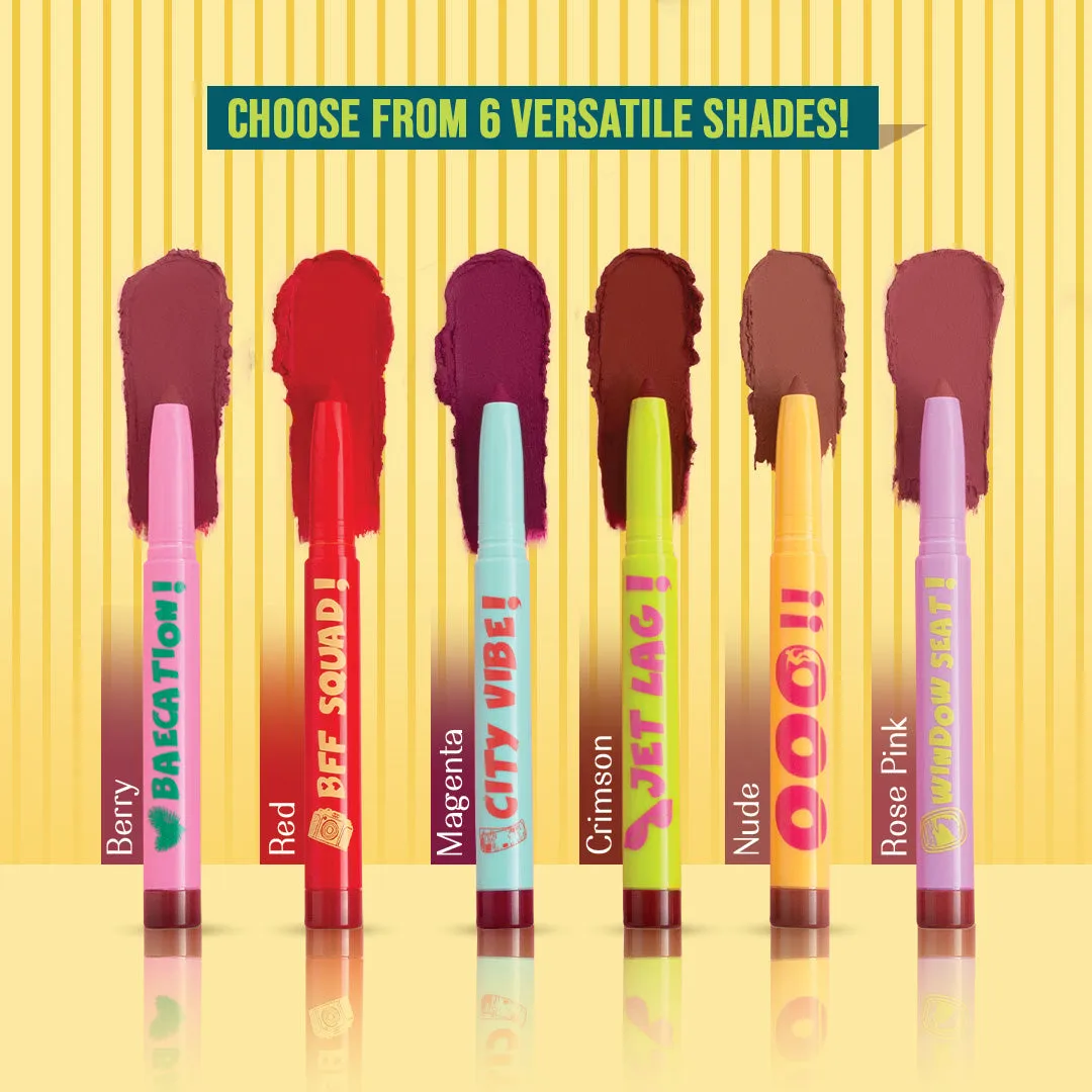 Baecation- Passport to Plump Lip Volumizing Matte Crayon  (Berry) Transfer-proof