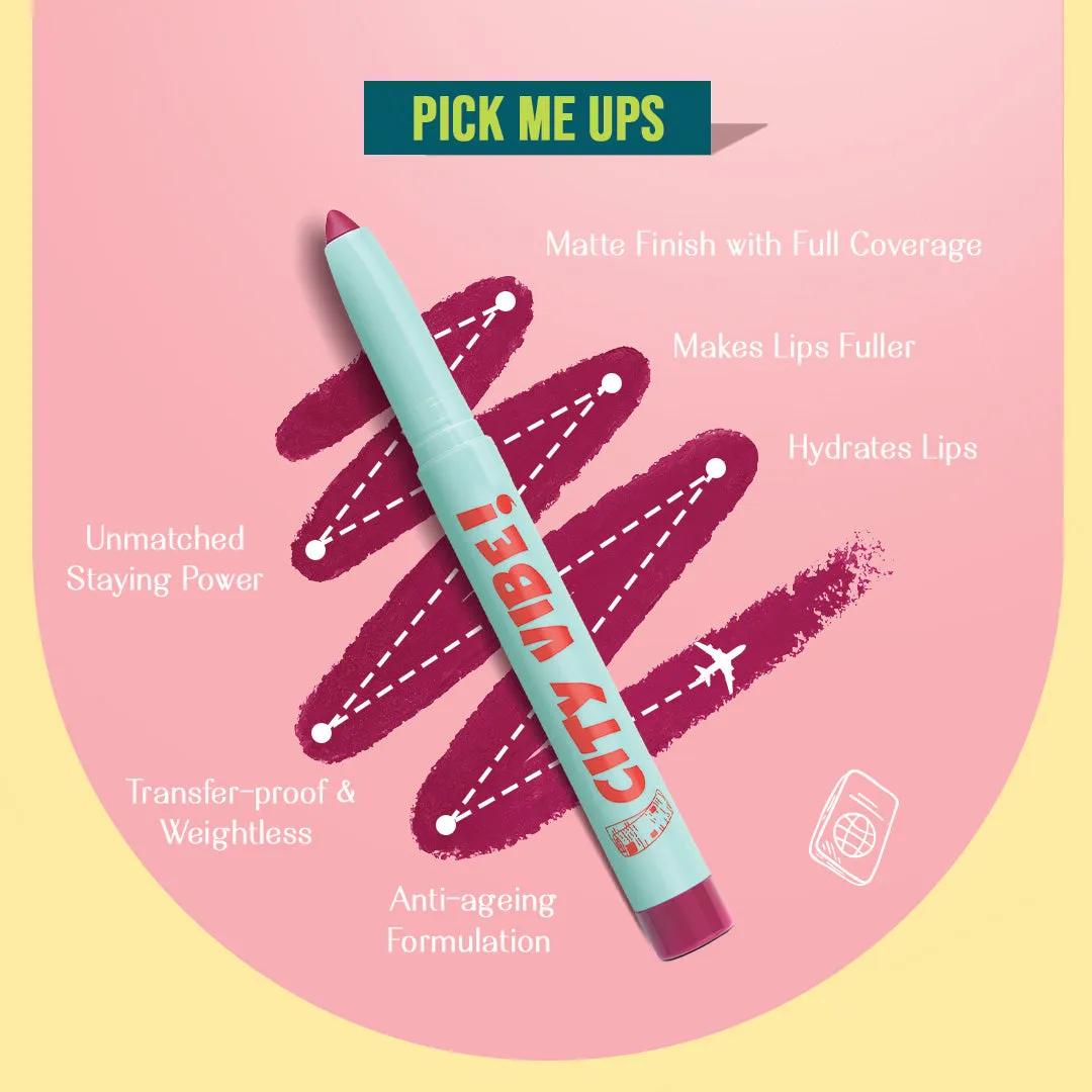 Baecation- Passport to Plump Lip Volumizing Matte Crayon  (Berry) Transfer-proof
