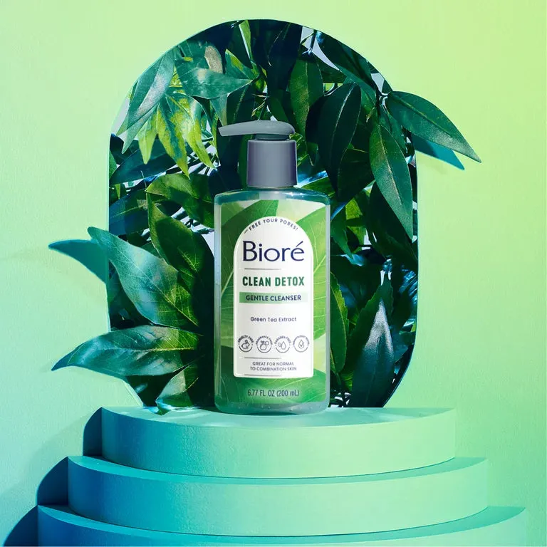 BIORE Clean Detox Gentle Face Cleanser غسول البشرة بالشاي الاخضر