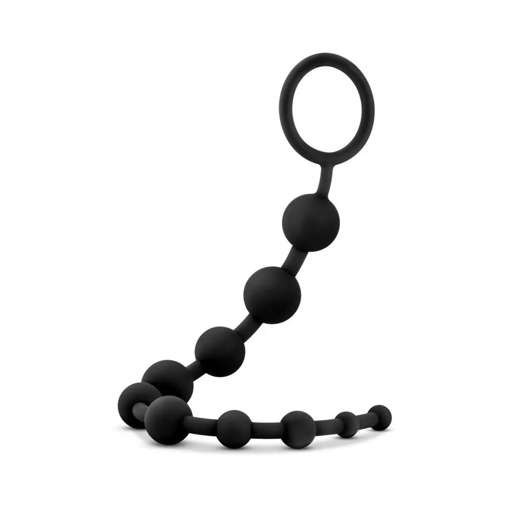 Blush Anal Adventures Platinum Silicone 10 Anal  Beads - Black