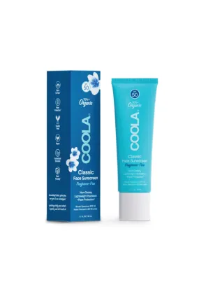 Coola Classic Face Organic Sunscreen Lotion Fragrance Free - SPF 50