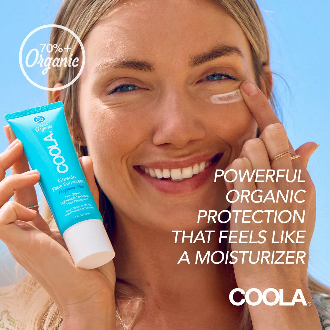 Coola Classic Face Organic Sunscreen Lotion Fragrance Free - SPF 50