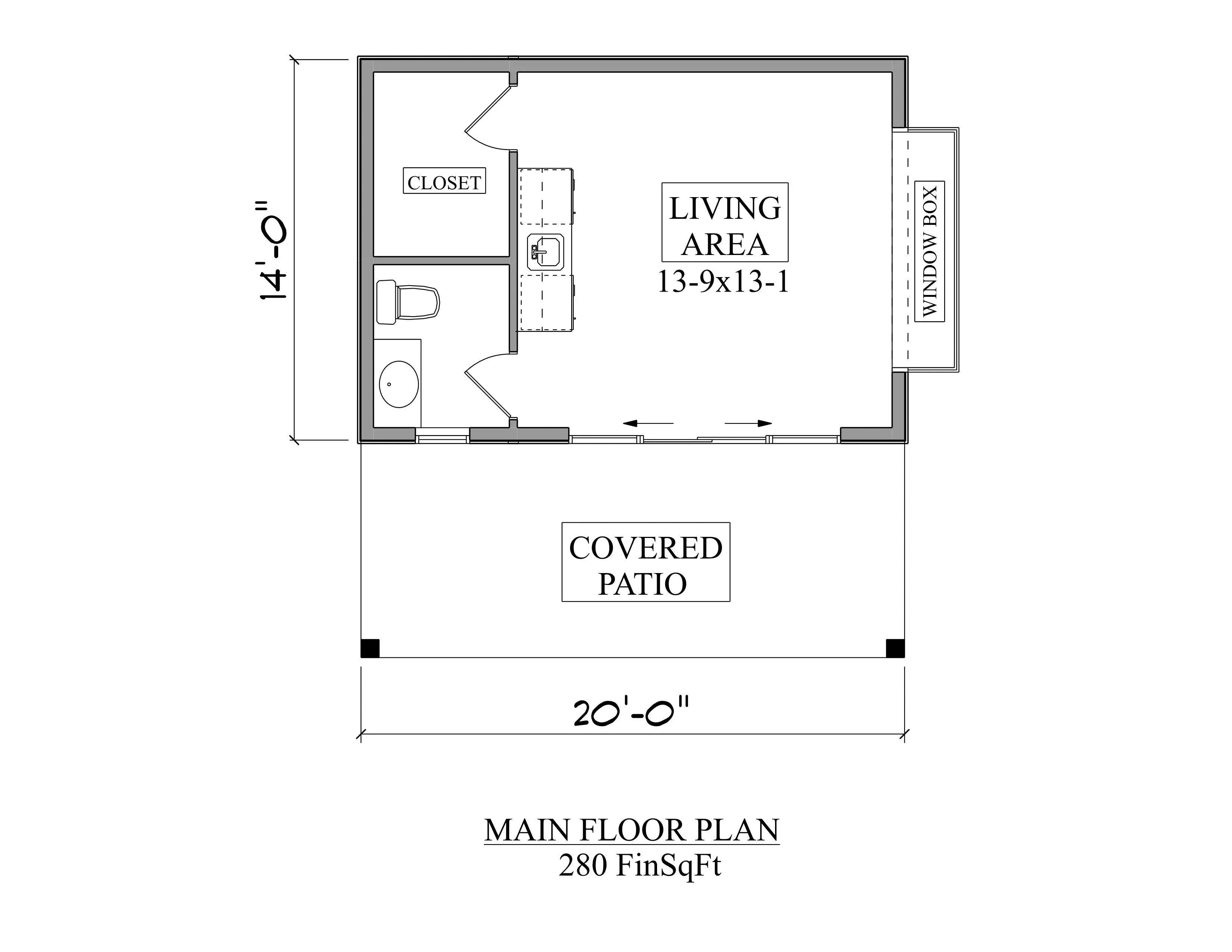 Cozy Studio Home Plan with Half Bath and Slab Foundation