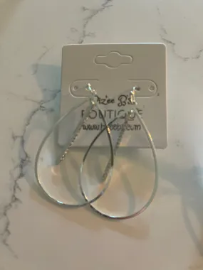 Crystal Hollow Teardrop Earrings