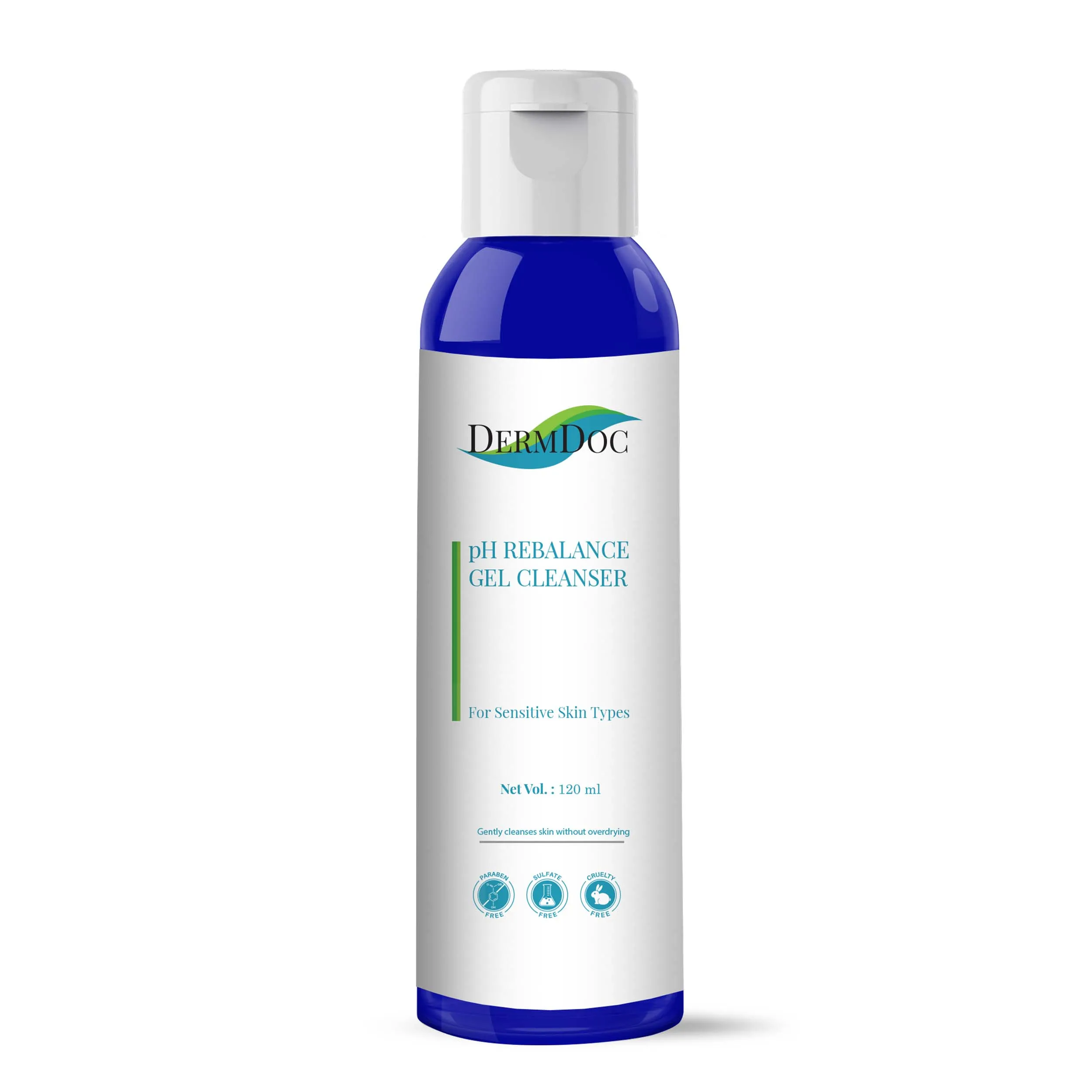DermDoc pH Rebalance Gel Cleanser (120 ml) | cleanser for sensitive skin | face wash for sensitive skin | gentle skin cleanser | non - drying face wash | paraben free face wash | sulfate free face wash | fragrance free face wash