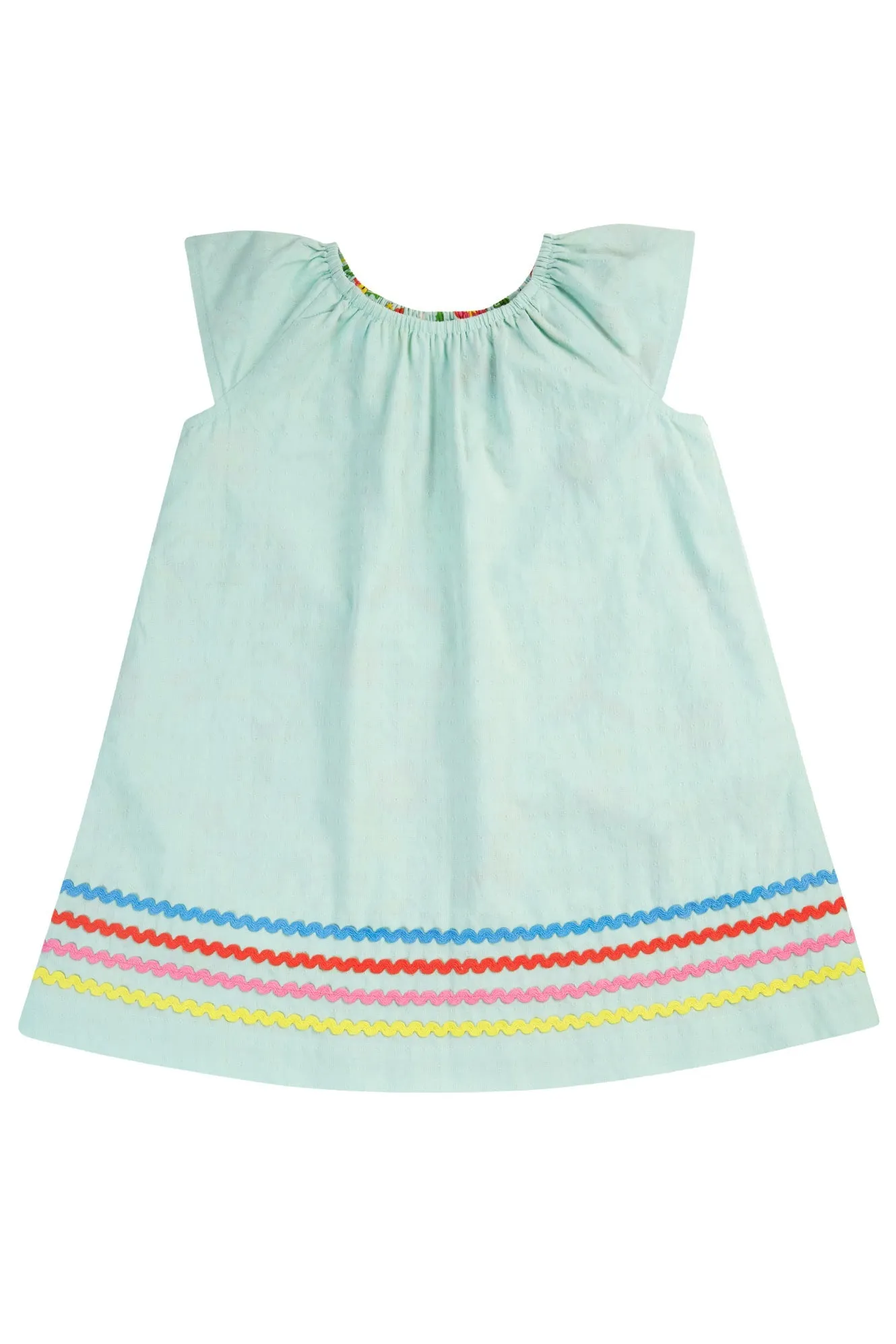 Frugi Lowen Reversible Dress - Tropical Birds/Spring Dobby