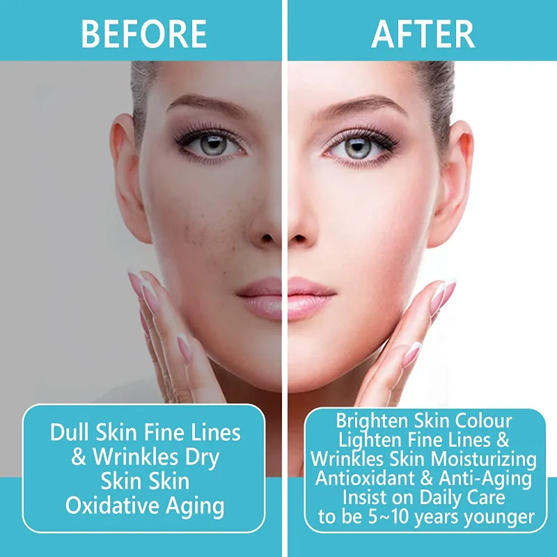 Hyaluronic Acid Serum for Face, Facial Moisturizer with Vitamin C, Wrinkle Repair, Brightening, Firming
