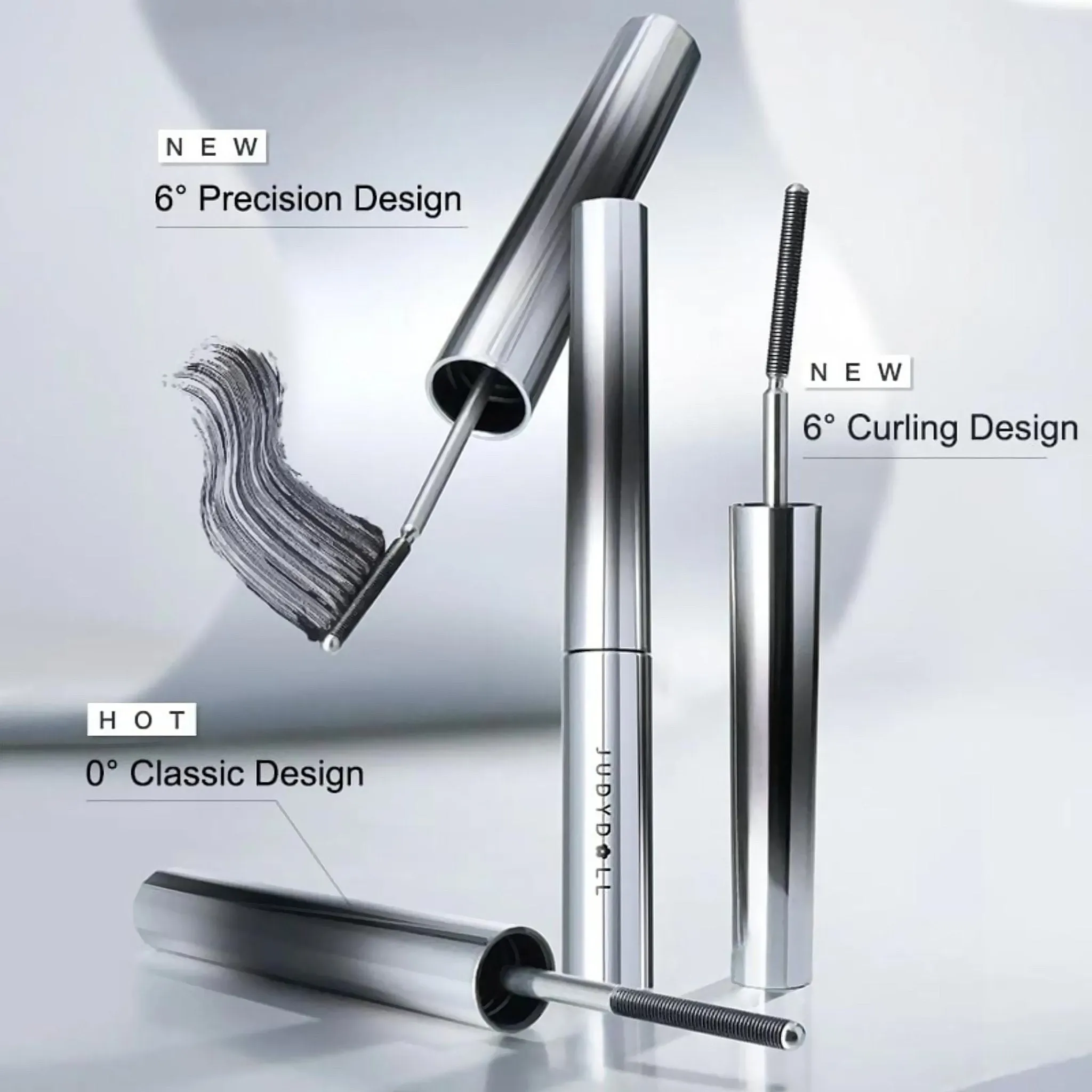 Judydoll 3D Curling Eyelash Iron Mascara 6°Precision Design 01 Black
