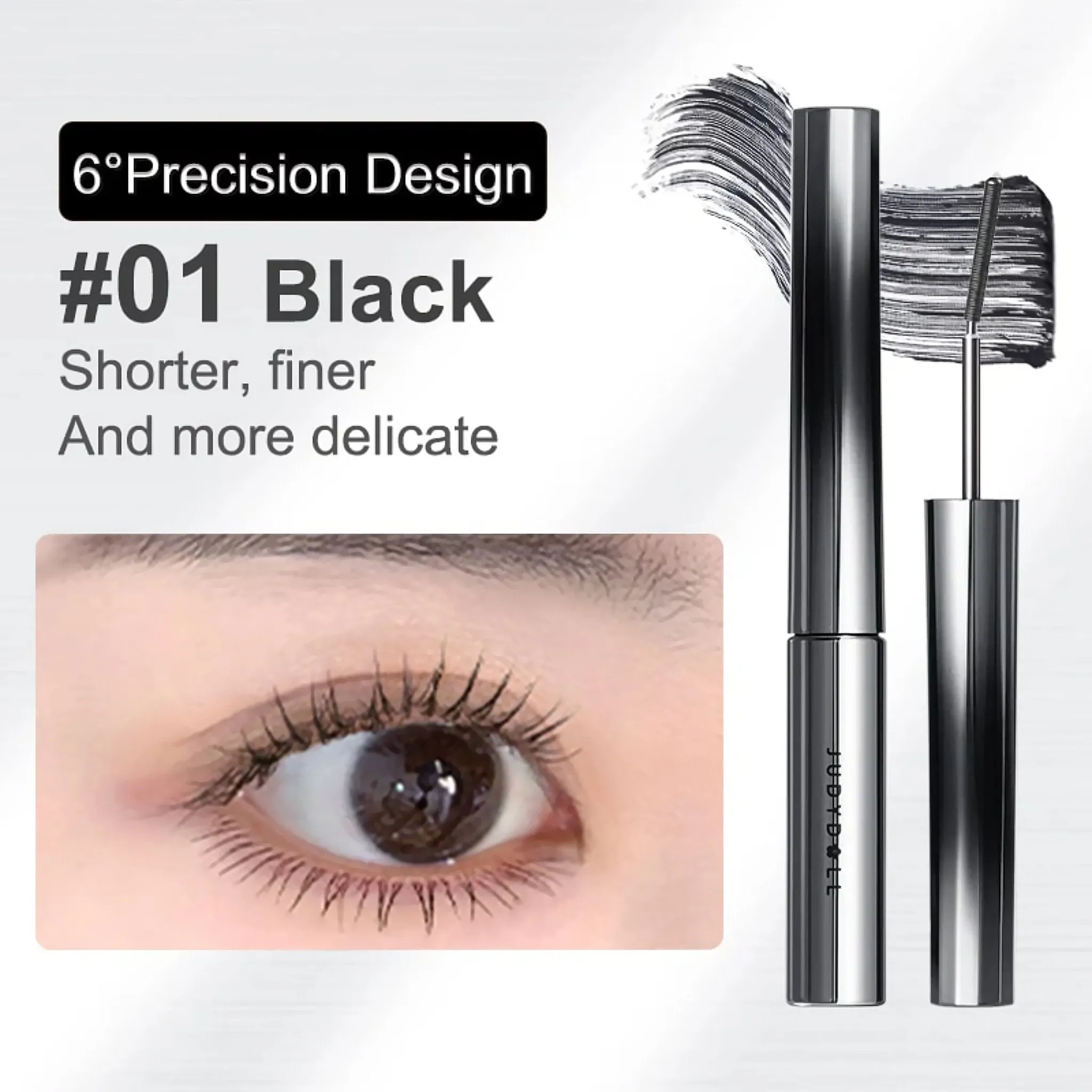 Judydoll 3D Curling Eyelash Iron Mascara 6°Precision Design 01 Black