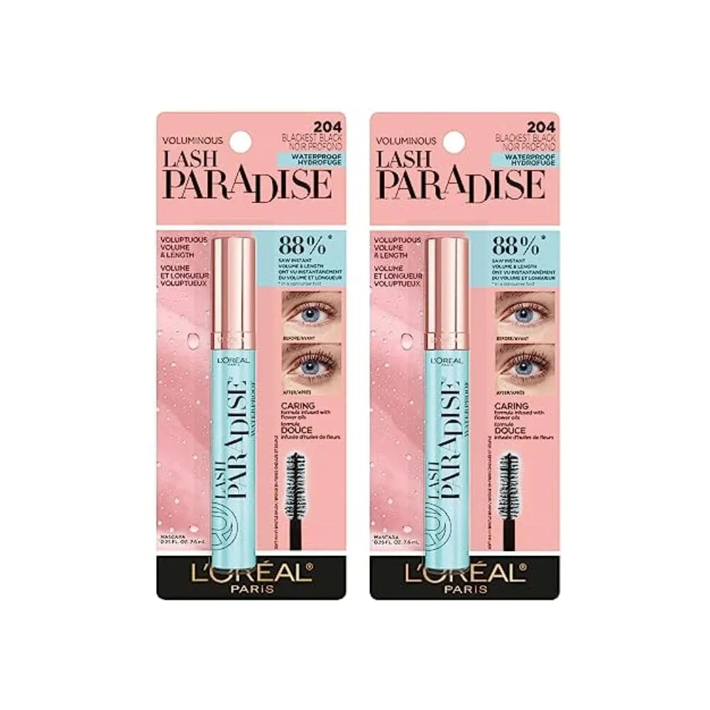 LOREAL PARIS voluminous lash paradise 204 blackest black لوريال بارس ماسكارا