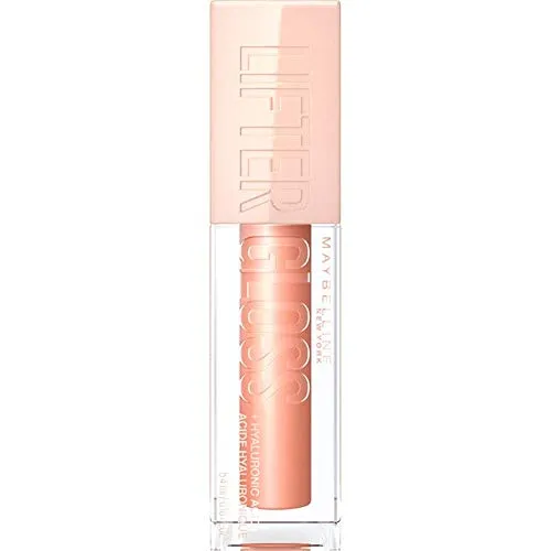 Maybelline Lifter Gloss, Hydrating Lip Gloss with Hyaluronic Acid, High Shine for Plumper Looking Lips, Amber, Cream Neutral, 0.18 Ounce