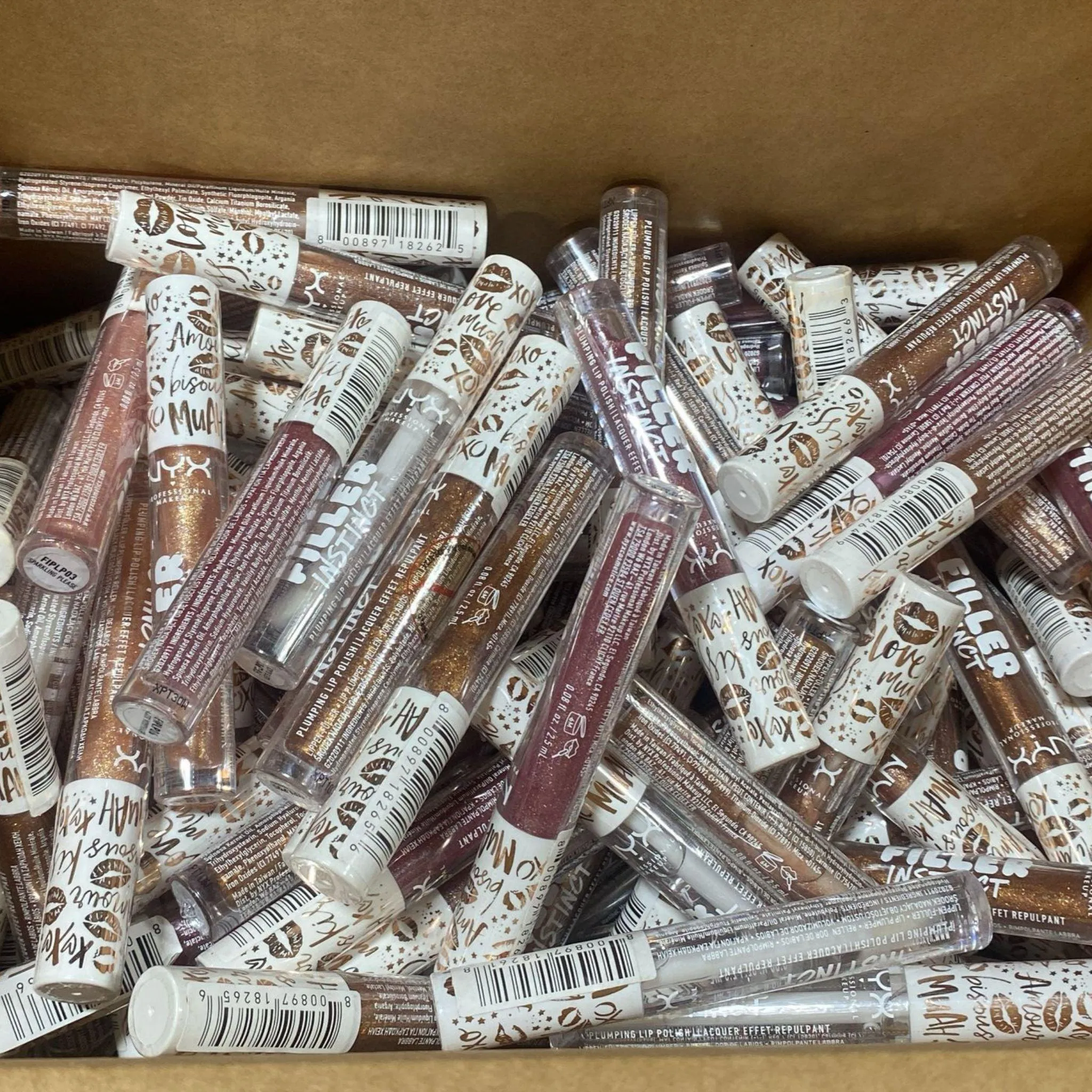 NYX Filler Instinct Plumping Lip Polish 0.08OZ Assorted Mix (55 Pcs Lot)
