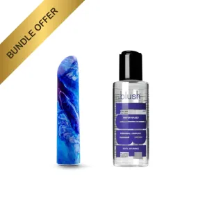 Power Vibe Azure Bullet   Blush Lube Bundle