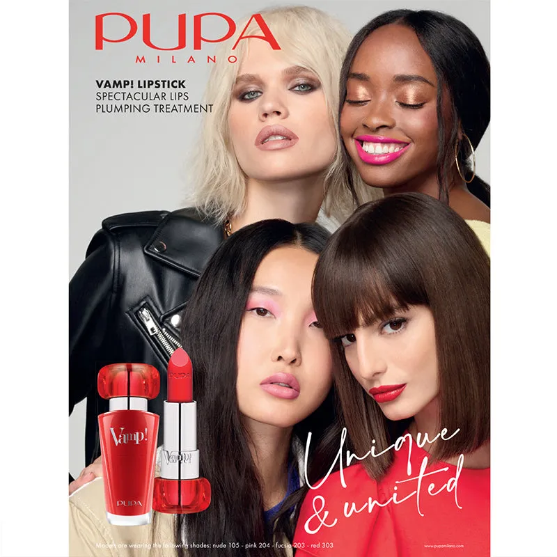 Pupa Vamp Extreme Colour Lipstick With Plumping Treatment - #203 Fuchsia Addicted