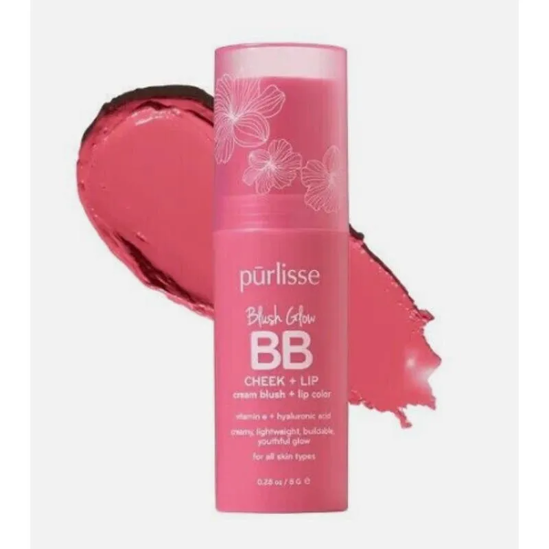 PURLISSE Beauty Blush Glow BB Cheek and Lip Pink Crush - New without Box