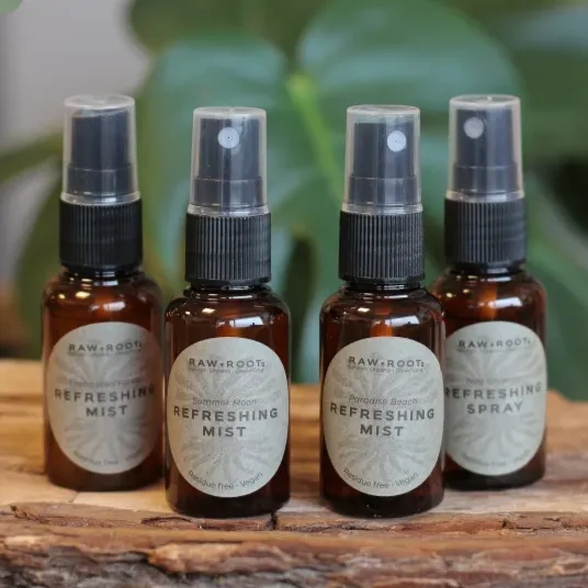 Raw Roots Refreshing Mist Travel Size Sampler Set of 4