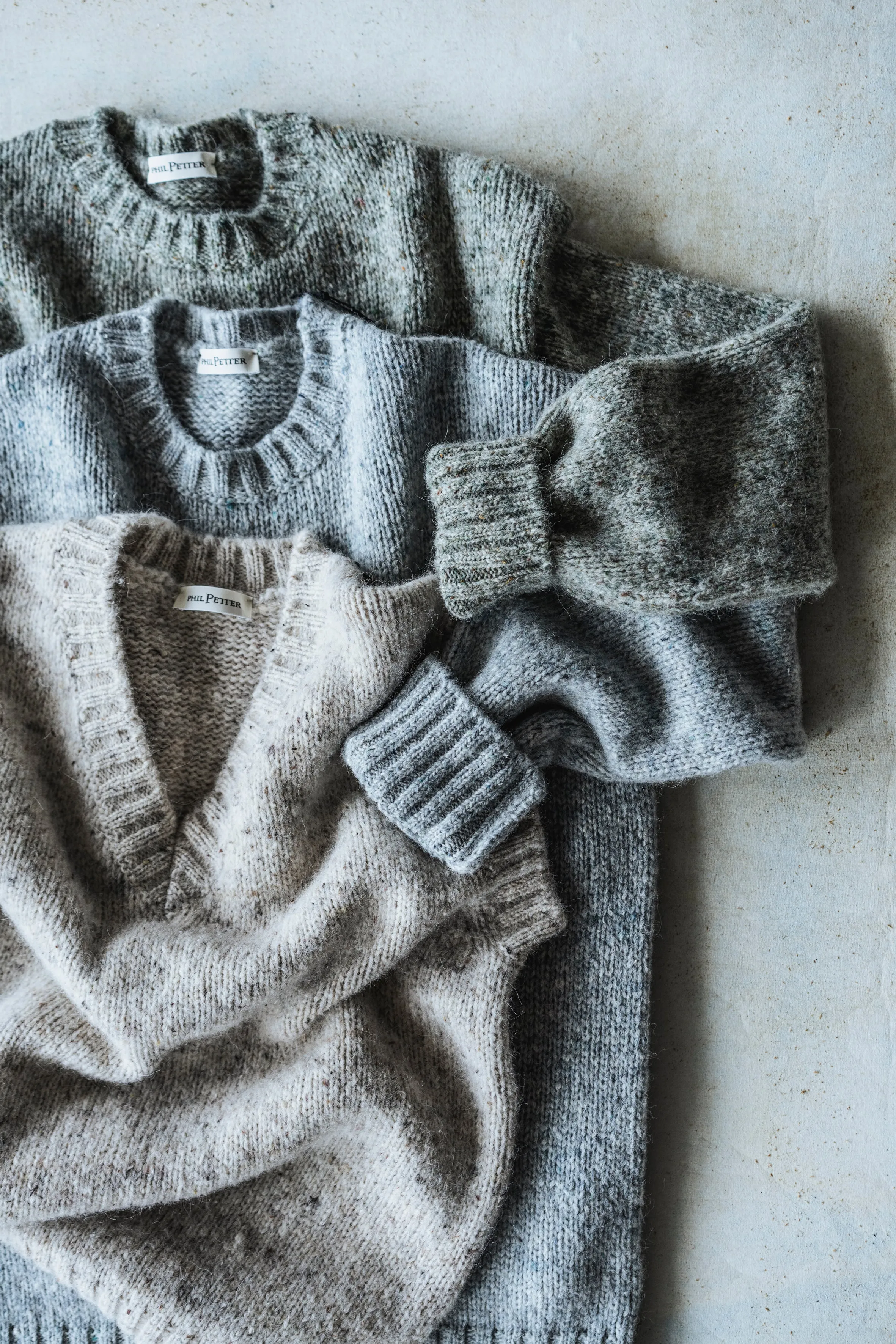 Round neck sweater made of alpaca wool mix, relaxed fit