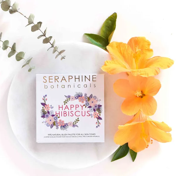 SERAPHINE BOTANICALS Happy Hibiscus Palette - 99% Natural Blush Palette for All Skin Tones