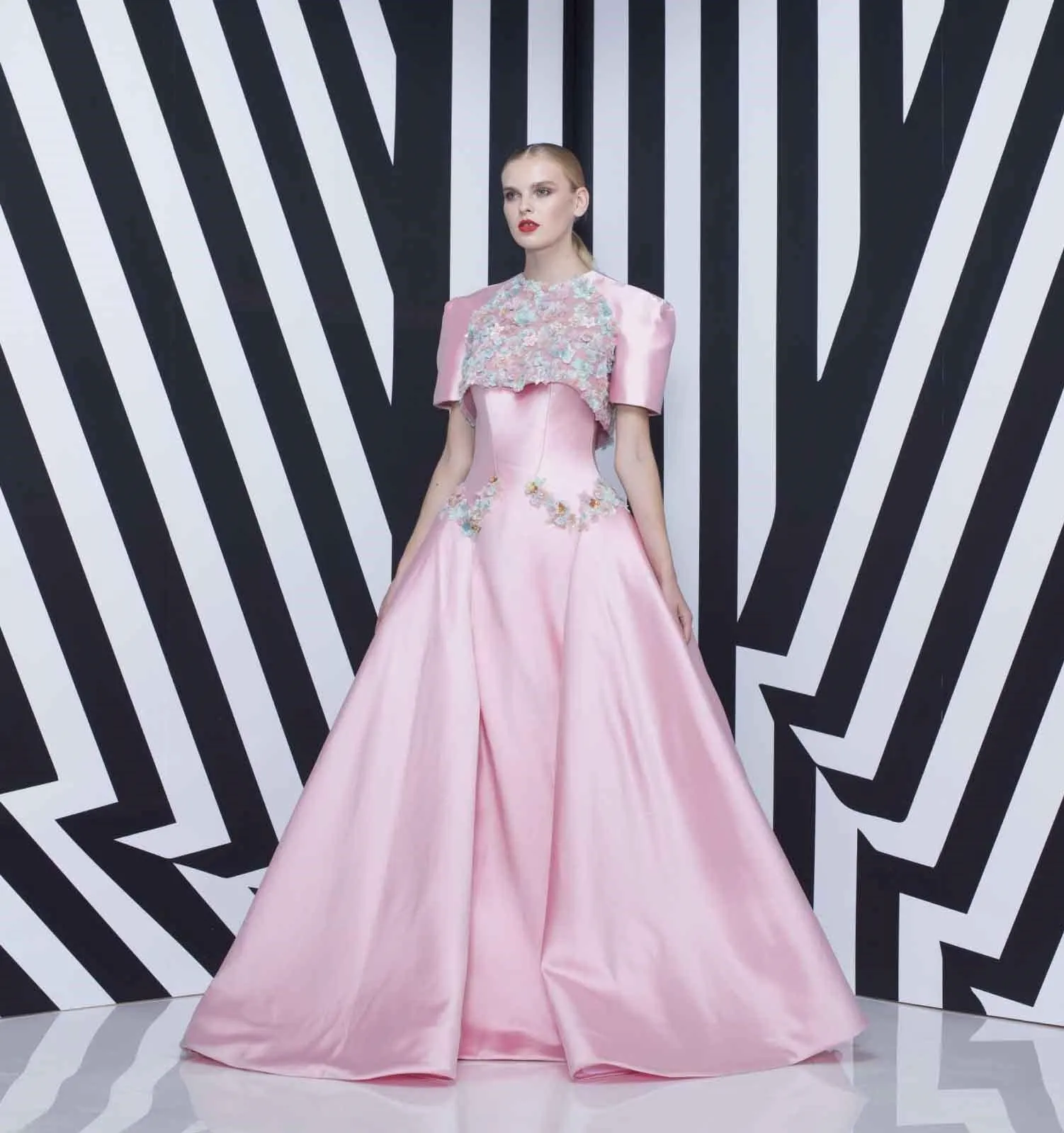 Silky Blush Evening Gown