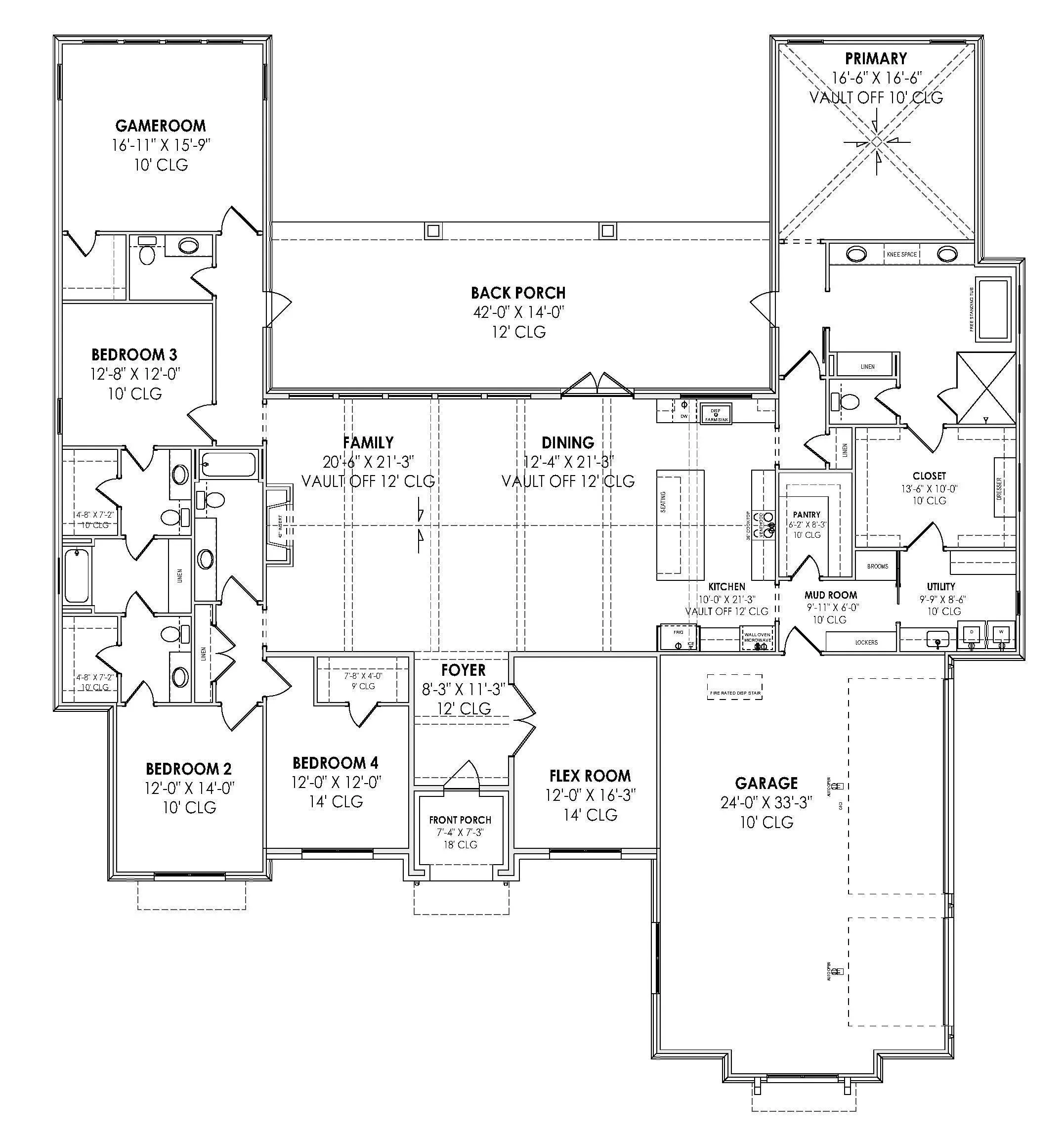Stylish 4-Bedroom Home Plan with Generous Living Space