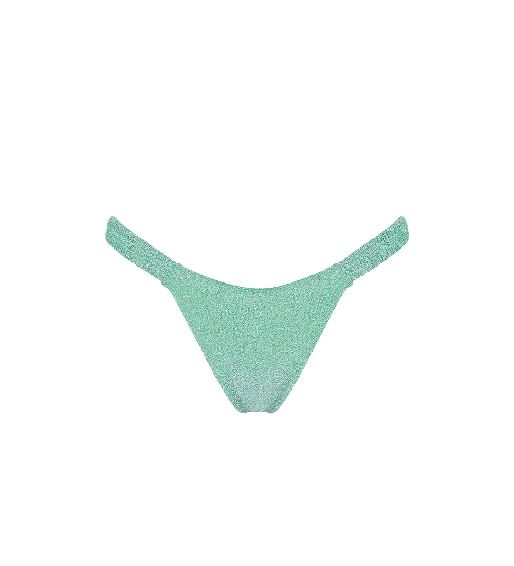 Vicky Green Shiny Bikini Bottom